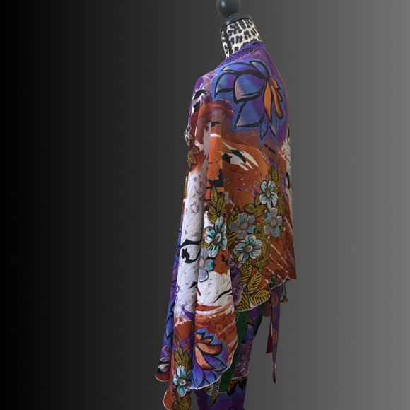 Two and Three-Layer Silk Sari Wrap Skirt | Multi-Style | Recycled Silk - Picture 2 of 11